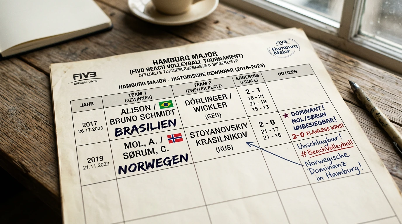 Historische Sieger beim Hamburg Beach Major Beachvolleyball — Brasilien und Norwegen dominieren die Wettquoten