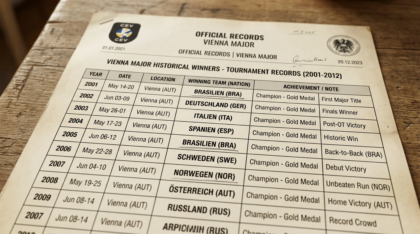 Historische Sieger beim Vienna Major Beachvolleyball — brasilianische und norwegische Dominanz in den Wettquoten