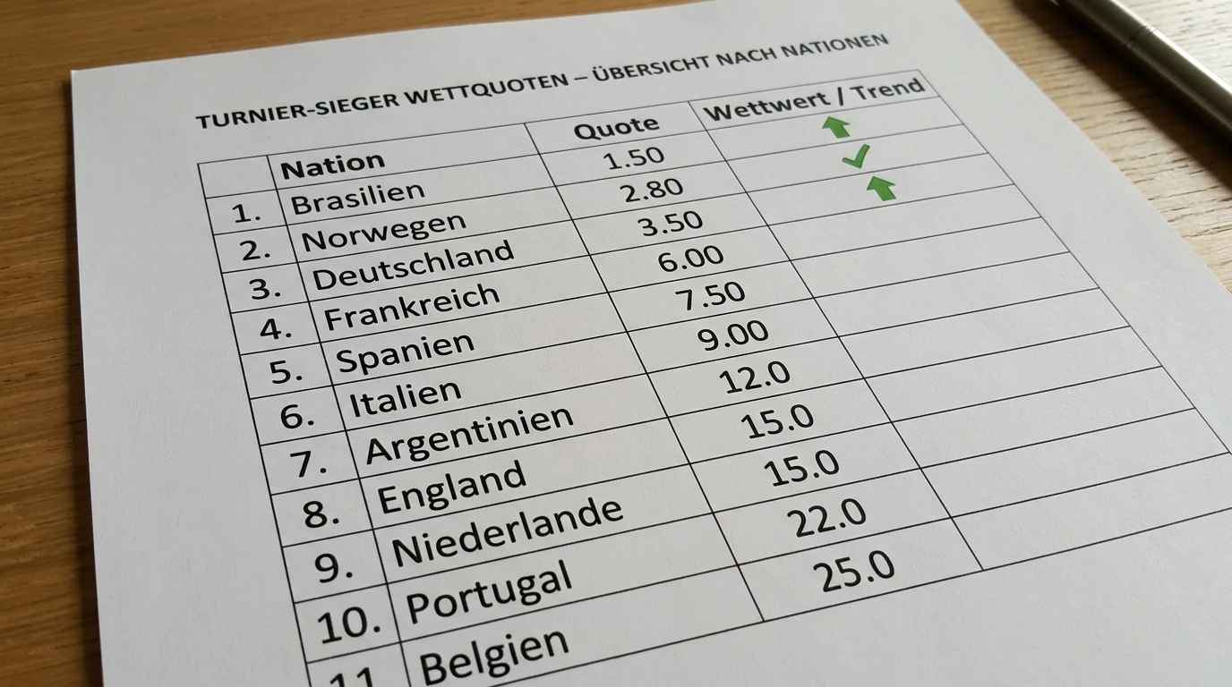 Outright Wettquoten Beachvolleyball nach Nation mit historischer Dominanz und Wertpotenzial