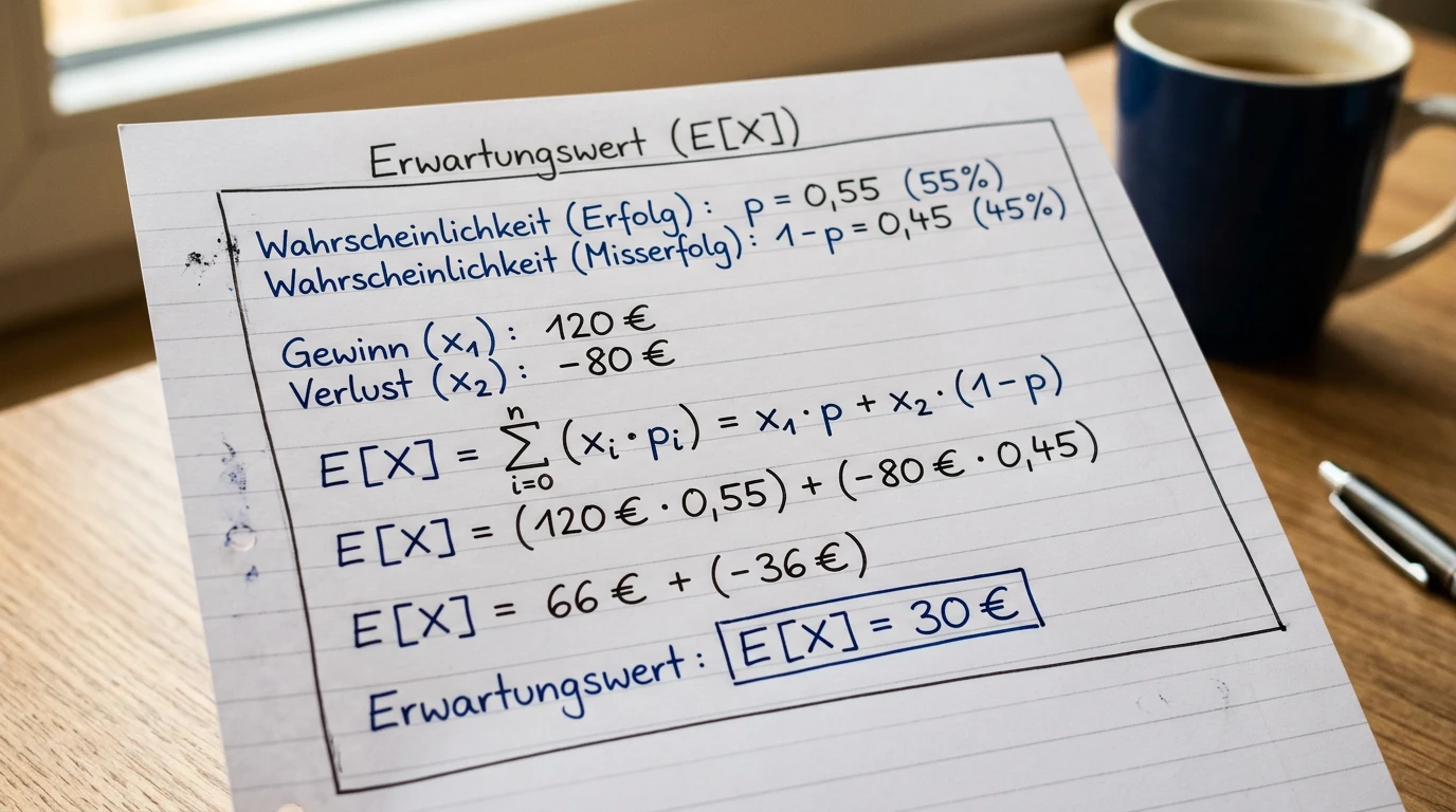 Berechnung des Expected Value bei Beachvolleyball-Satzwetten mit konkretem Beispiel für 2:0-Wetten