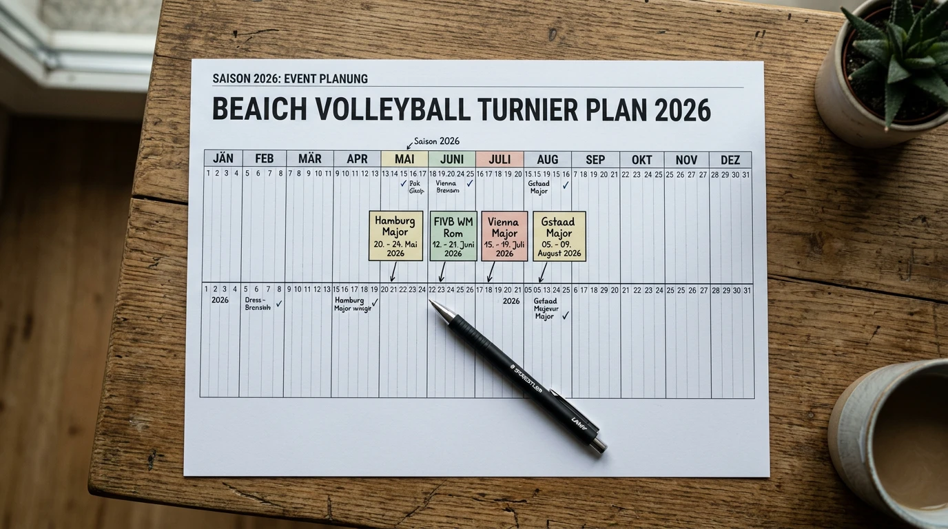 Beachvolleyball Turnierkalender 2026 WM Major Series Hamburg Vienna Gstaad Olympia Überblick