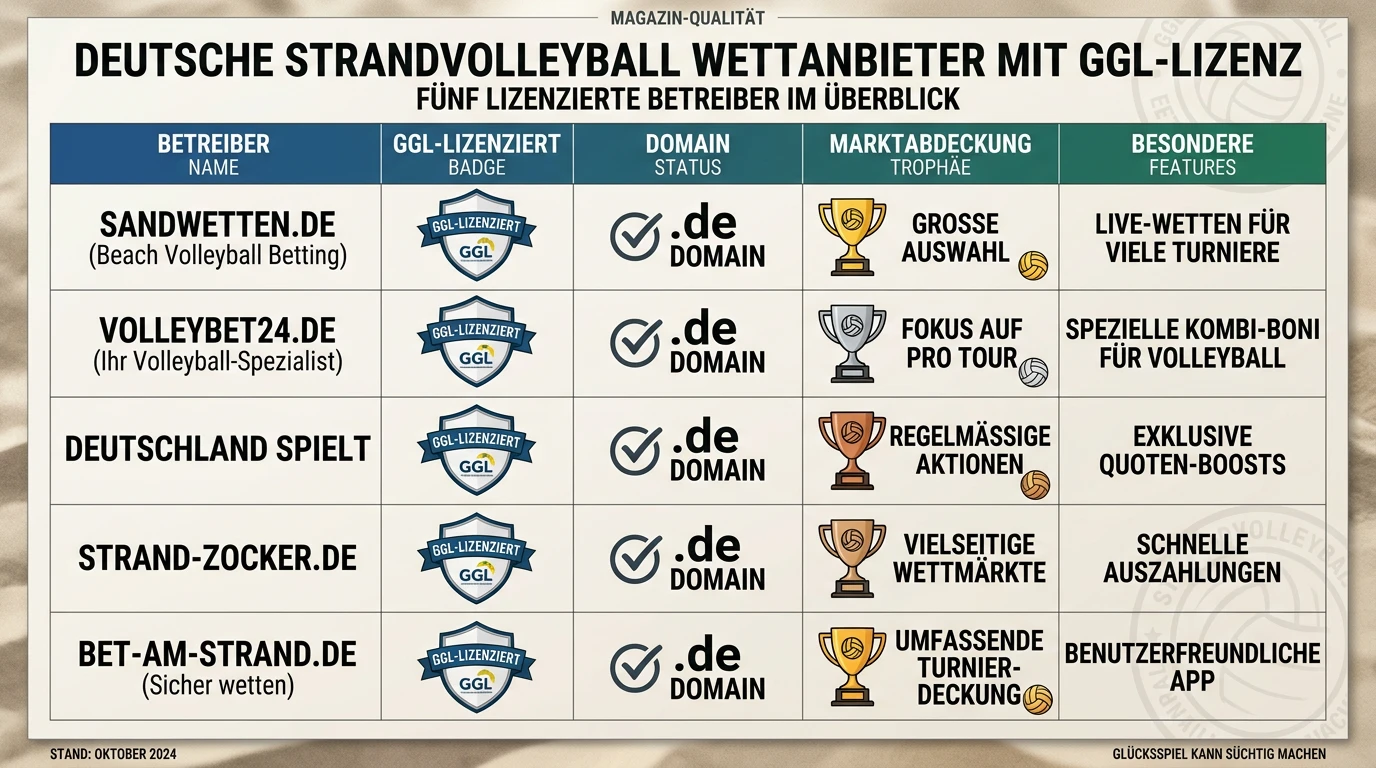 GGL-lizenzierte Beachvolleyball Wettanbieter 2026 NEO.bet bwin bet365 BildBet Betano im Überblick
