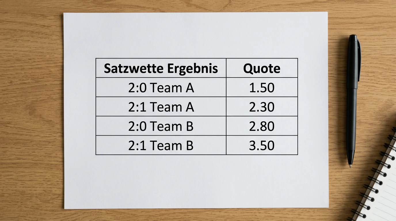 Beachvolleyball Satzwette Optionen 2:0 vs 2:1 Quotenstruktur für informierte Sportwetter