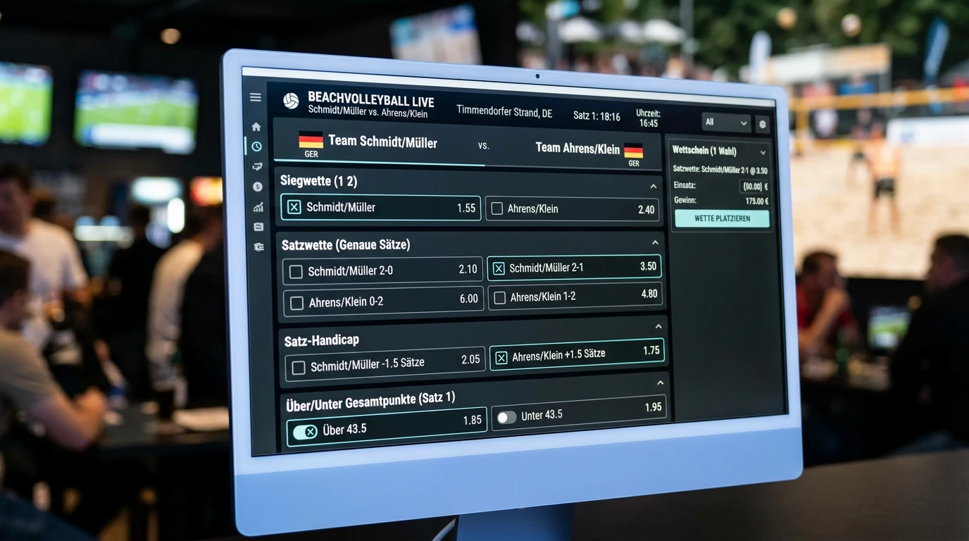 Beachvolleyball-Wettmärkte bei bet365: Siegwette, Satzwette und Handicap bei FIVB-Majors